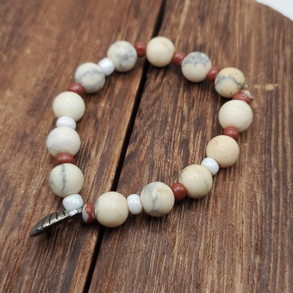 B2316 gorgeous howlite seashell bracelet‎